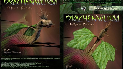 Drachenwurm (Poser, DAZ Studio rig)