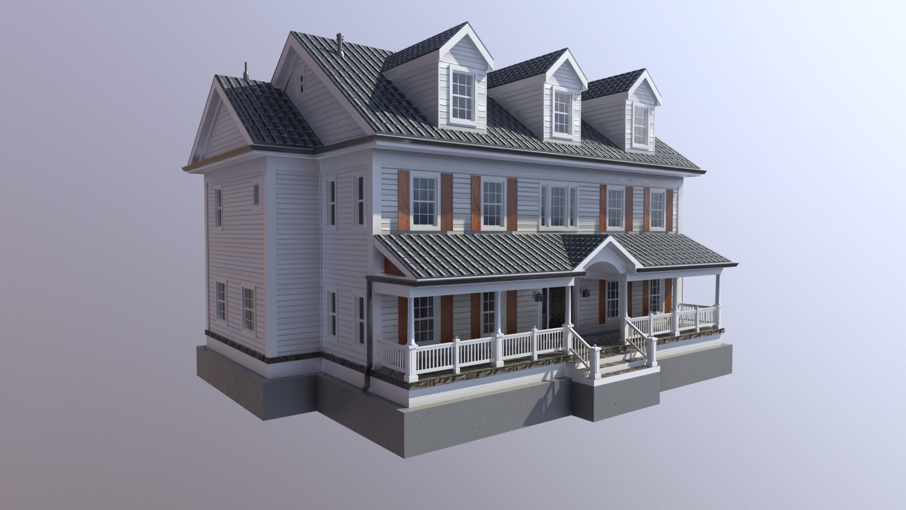 ArtStation - Modern Suburban House 3 Low-poly 3D model | Game Assets