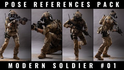 POSE REFERENCE PACK - MODERN SOLDIER #01