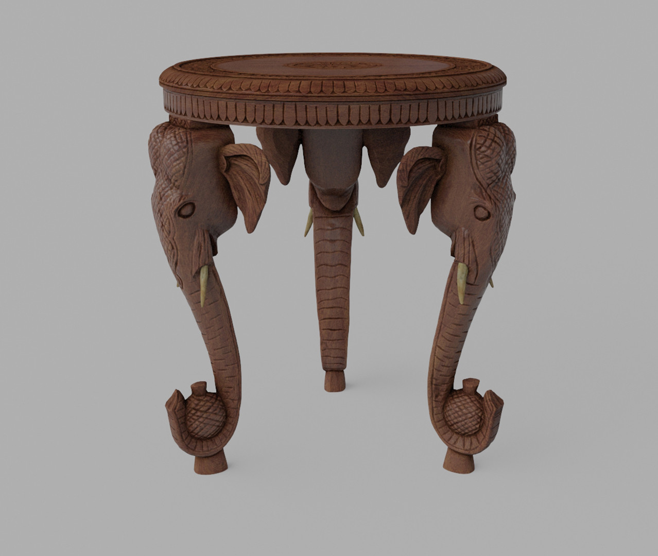 ArtStation Carved Indian Elephant Table Resources