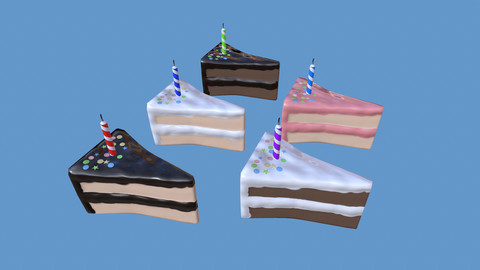Stylized Birthday Cake Slice