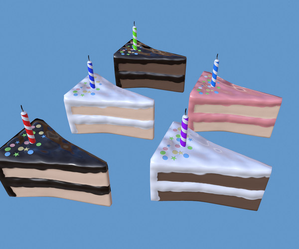 ArtStation - Stylized Birthday Cake Slice | Game Assets