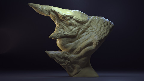 Monster Bust: "Kaiju" - 3D Print Ready