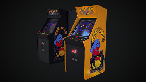 Three Classic Arcade Game Machines