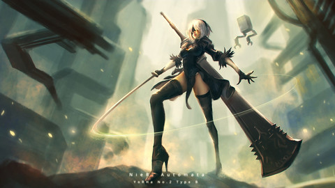 Nier Automata 2B - Video process and brushes