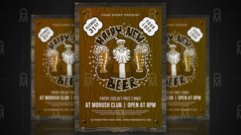 New Year Beer Party Poster / Flyer