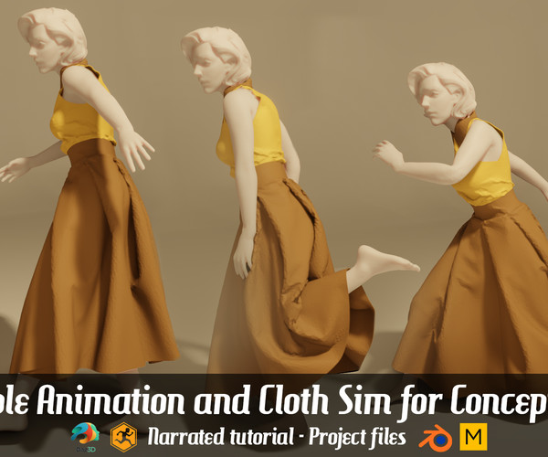 ArtStation - Simple Animation and Cloth Simulation for Concept Art |  Tutorials