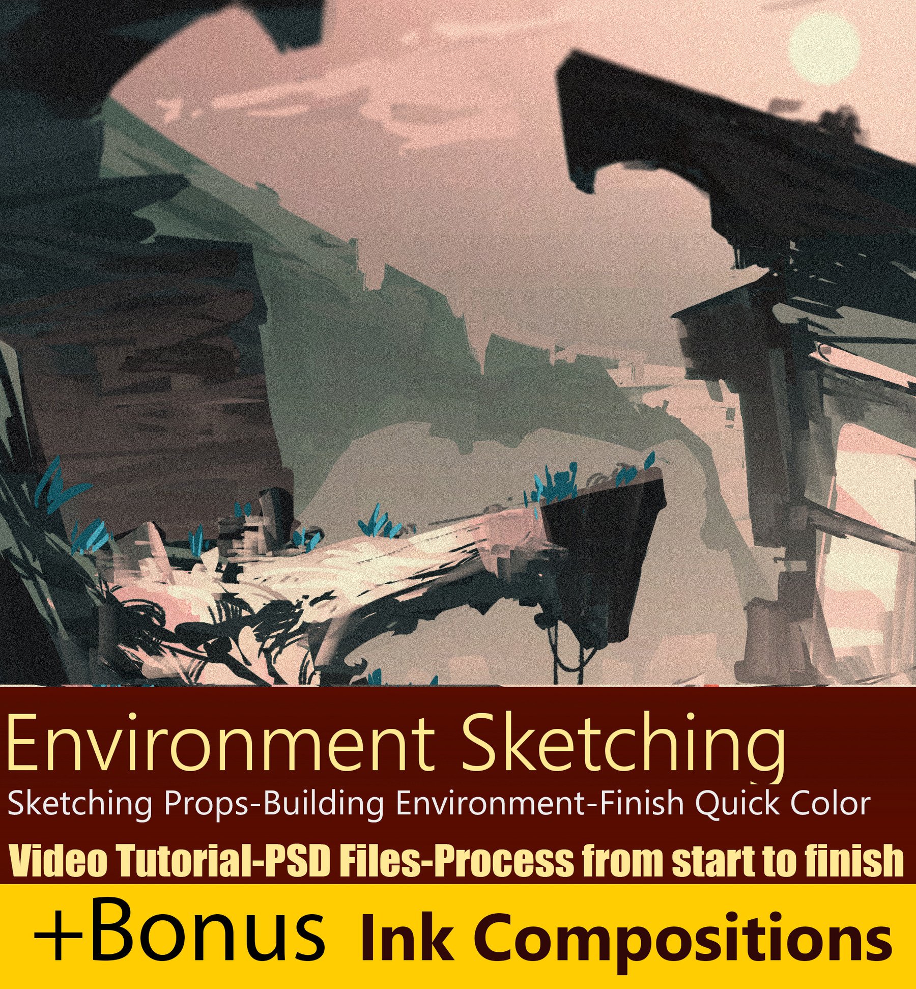 ArtStation - Environment Sketching-Props And Building V.1 | Tutorials