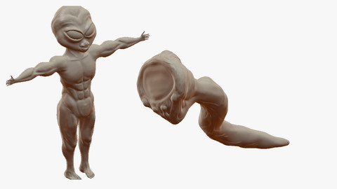 Alien & worm row sculpts