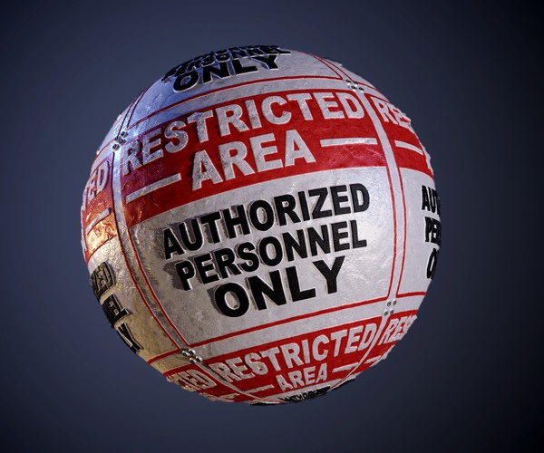 ArtStation - Restricted Area Warning Hazard Sign Seamless PBR Texture ...