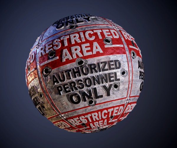 ArtStation - Restricted Area Hazard Sign Seamless PBR Texture | Game Assets