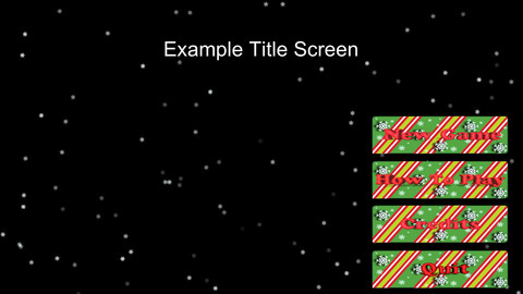 Holiday Menu Buttons with Snow Effect for Unity