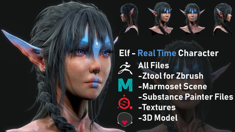 ELF - REAL TIME / 3D Model / ALL Software Files / 4K Textures