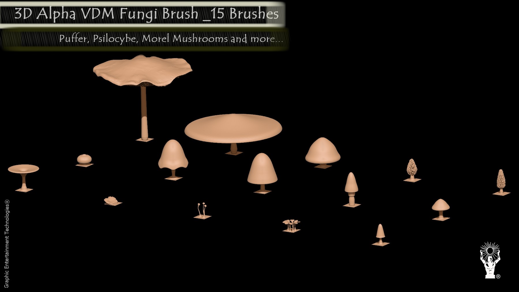 ArtStation - 3D Alpha VDM Fungi Brush _15 brushes for ZBrush | Brushes