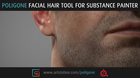 Poligone Facial Hair Tool for Substance Painter