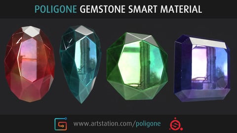 Poligone Gemstone Smart Material for Substance Painter