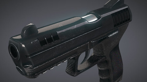 Stylized Hand Gun 3D Model