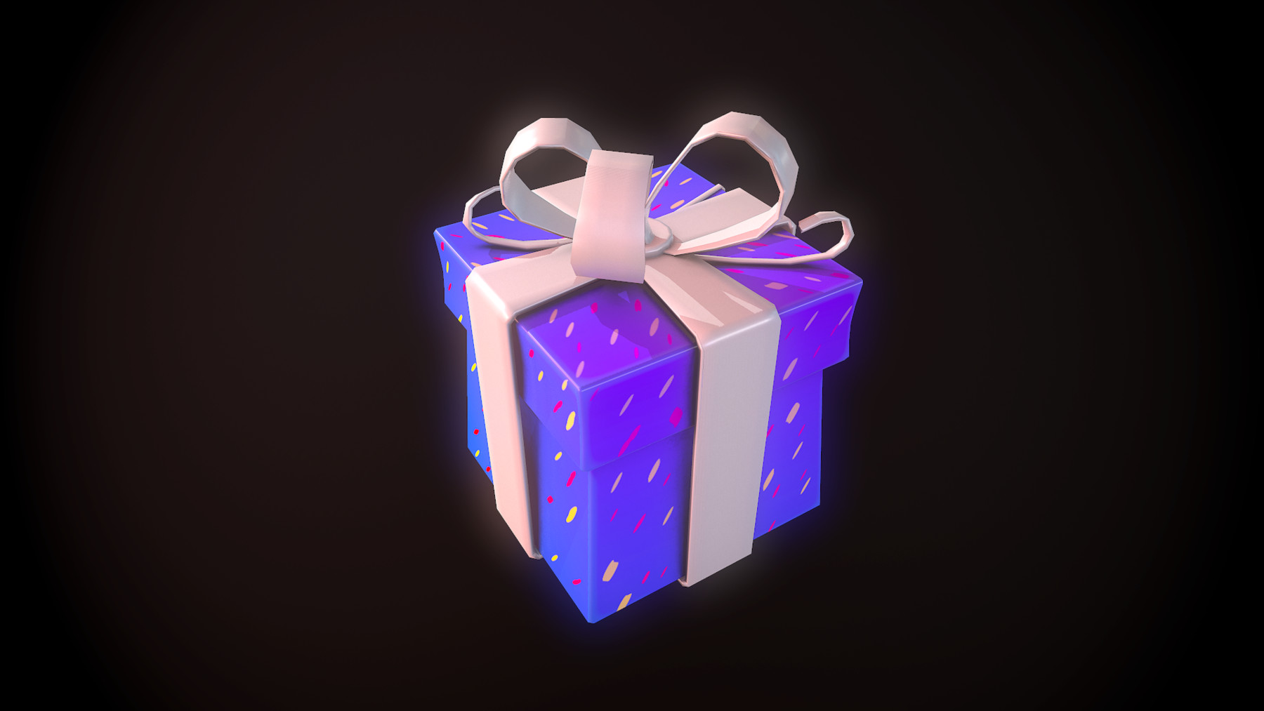 3D model Purple Gift Bag VR / AR / low-poly