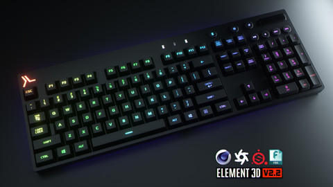 Wireless RGB Computer Keyboard 3D Model