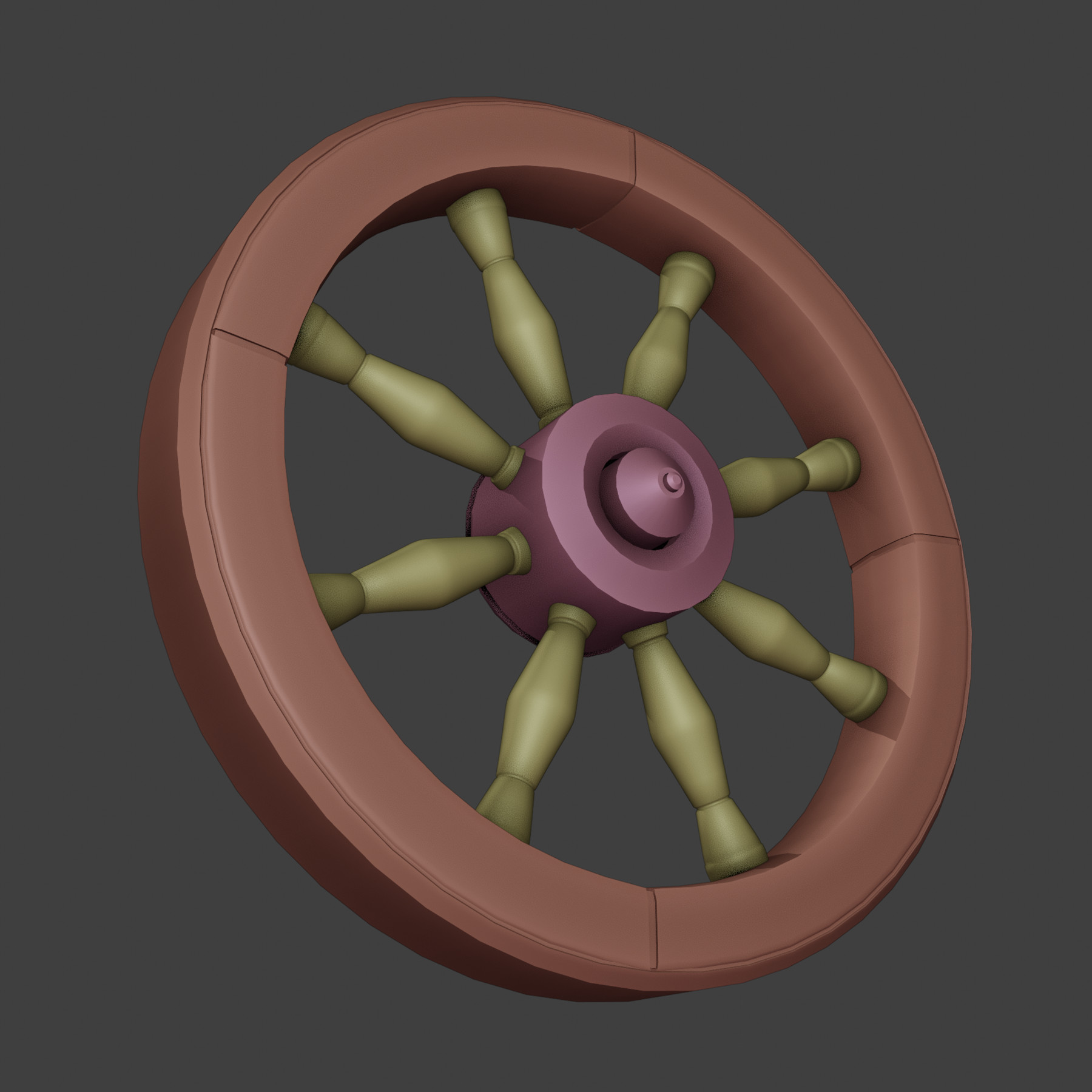 Wooden Wagon Wheel Made with Blender 2.8 High-quality model ready to use in...