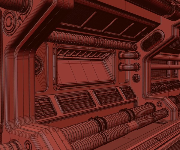 ArtStation - Sci Fi Modular Corridor 3D model | Game Assets