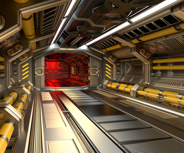 ArtStation - Sci Fi Modular Corridor 3D model | Game Assets
