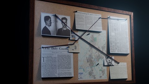 Police Pinboard Low-poly 3D model