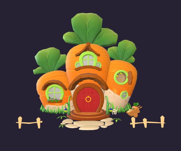 ArtStation - Asset - Cartoons - Background - House Carrot - 3D Models ...