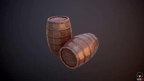 Lowpoly Wood Barrel
