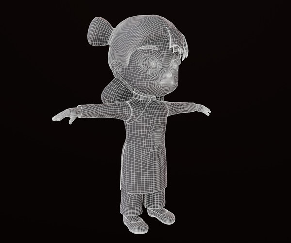 ArtStation - Asset - Cartoons - Character - Girl - Baby - Rig - 3D ...