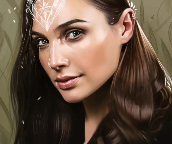 ArtStation - Realistic Portrait Painting - Gal Gadot / WonderWoman ...