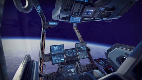 Sci Fi Spaceship Cockpit 4 Low-poly 3D model