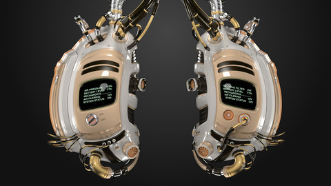 Robotic Lungs 3D Model (MAX, FBX, OBJ)