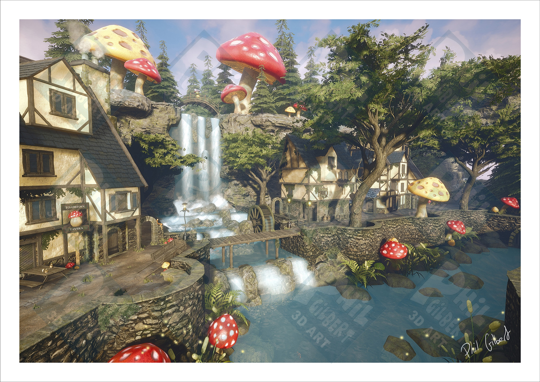 ArtStation Mushroom Town PNG Format Artworks