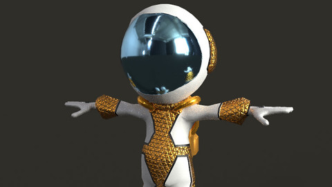 4K Astronaut Low Poly game Character model