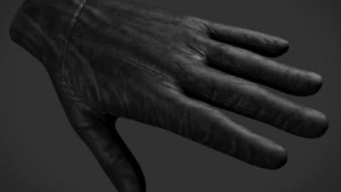 Leather Glove with High and Low Poly Files