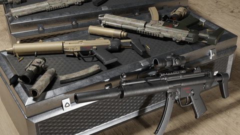 MP5 A5 - Game Ready - Low Poly