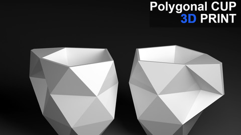Polygonal Cup for 3D Printing (.stl)