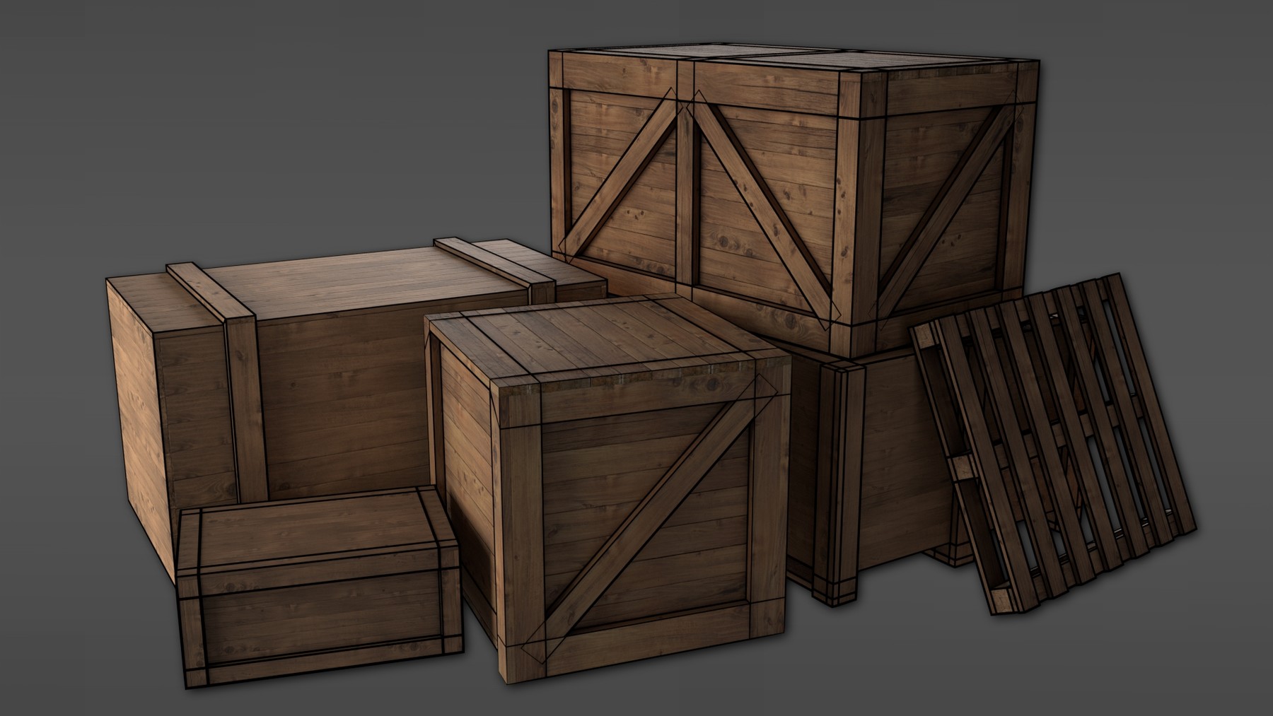 ArtStation Wooden Crate Pack Resources