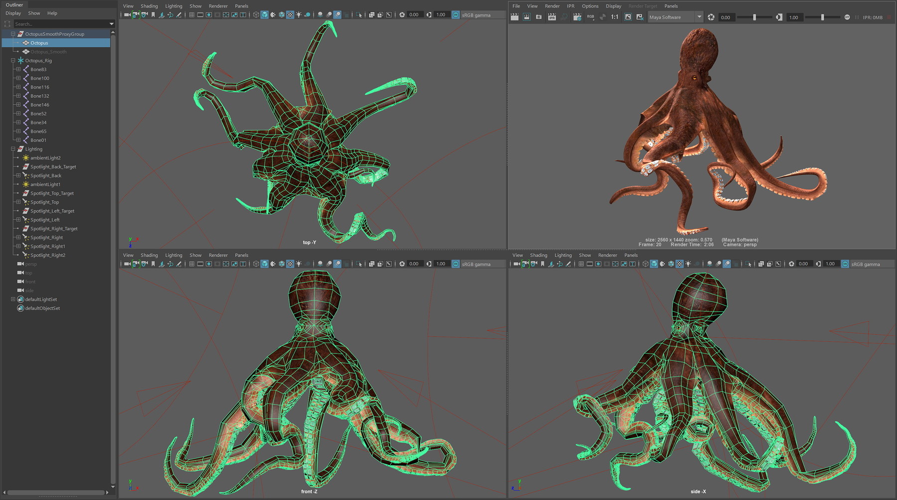 ArtStation Animated Octopus Game Assets