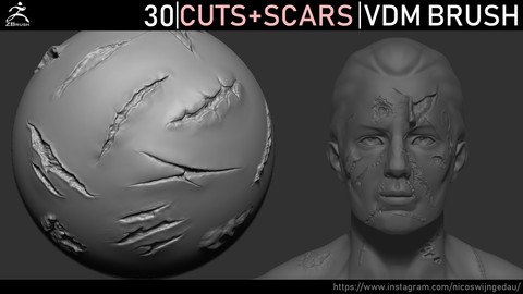 Zbrush - Cuts and Scars VDM Brush
