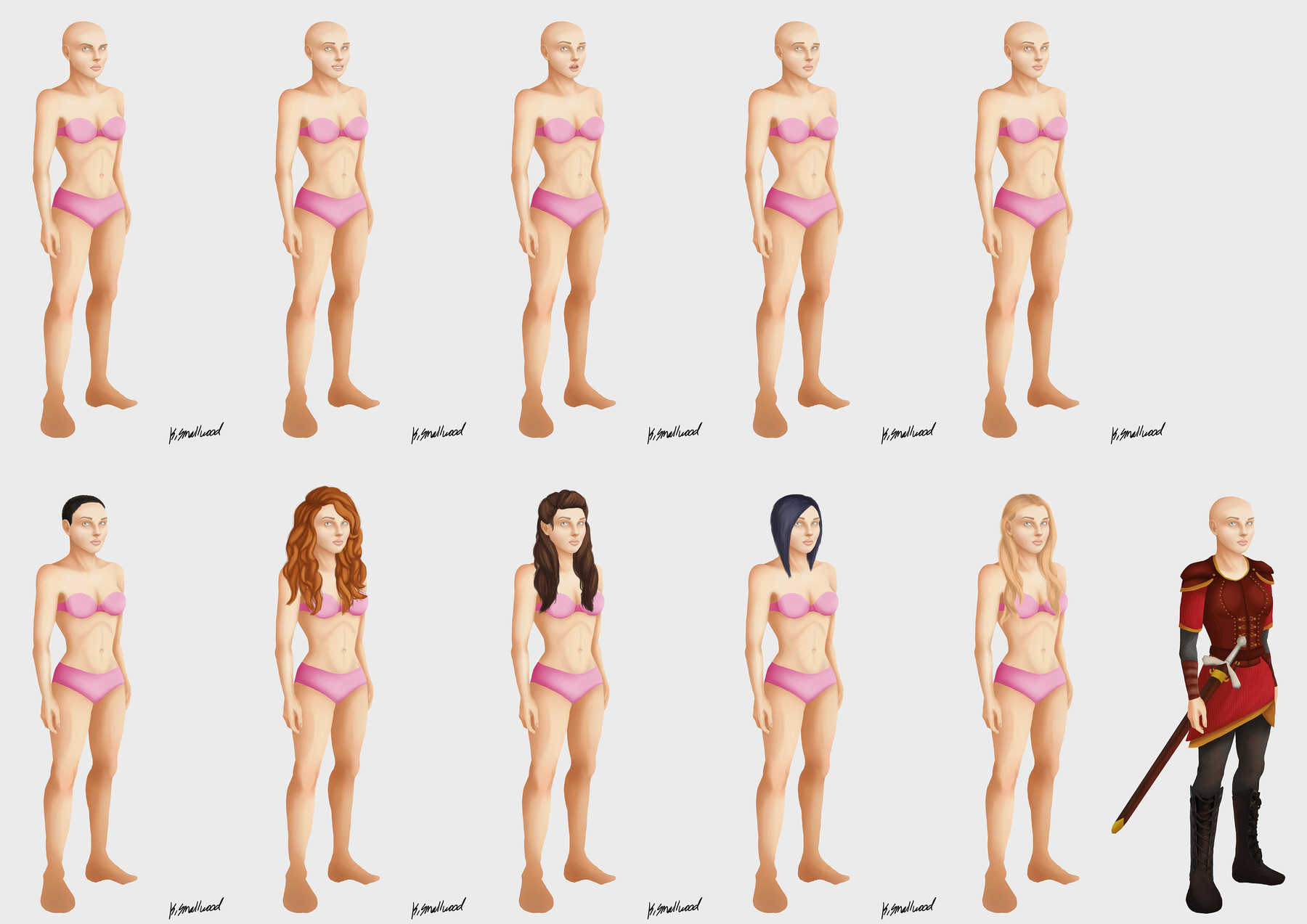 Artstation 4 Customizable Female Avatars Game Assets