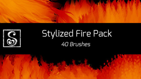 Shrineheart's Stylized Fire Pack - 40 Brushes