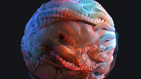 Organic Tile Material creation with Zbrush