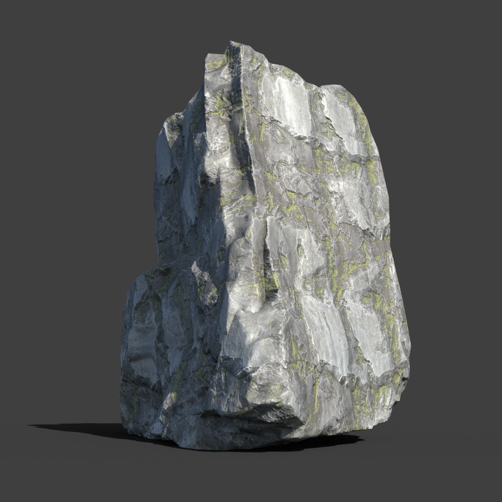 Artstation - Low Poly Blocky Rock Mossy Pack 