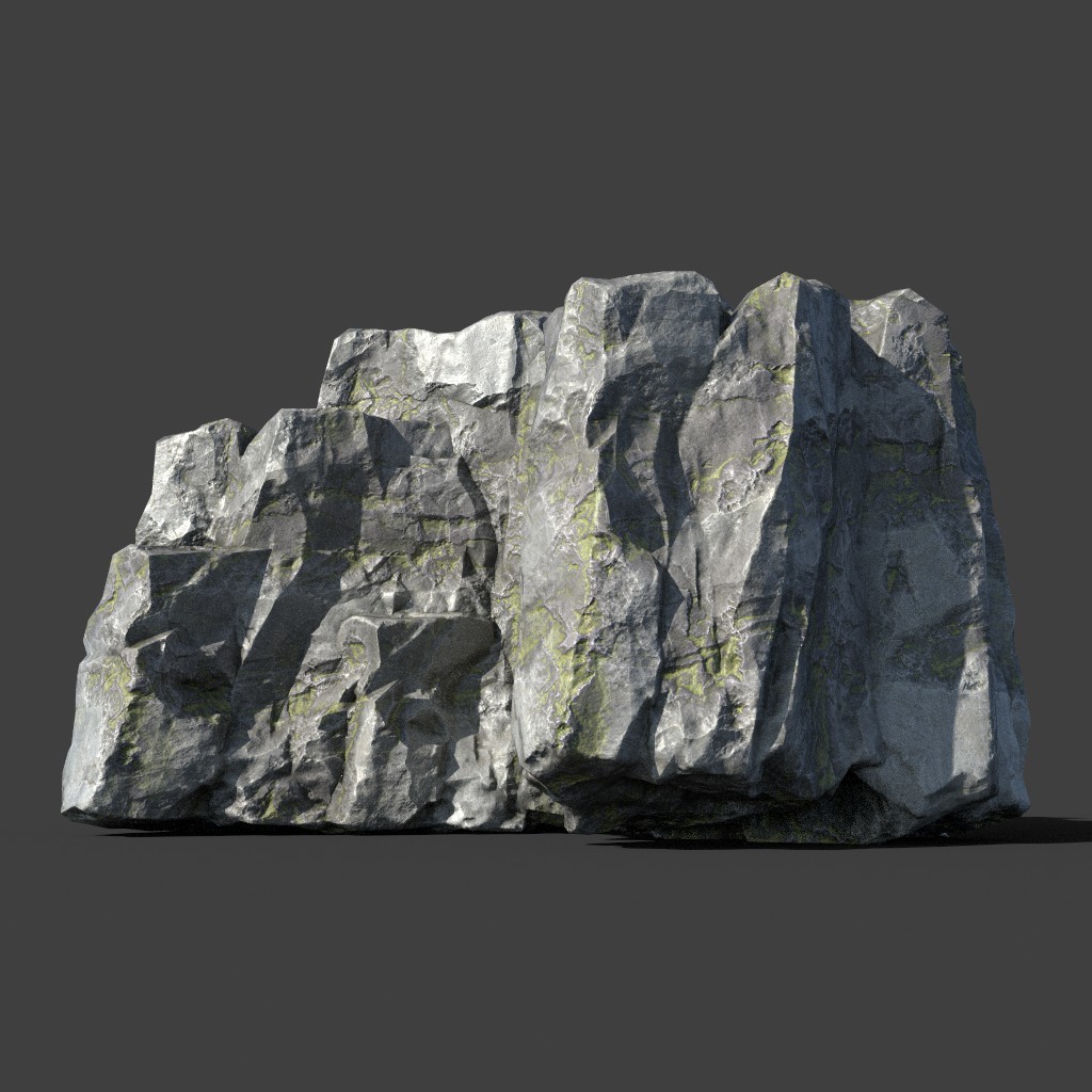 ArtStation - Low poly Blocky Rock Mossy Pack | Game Assets