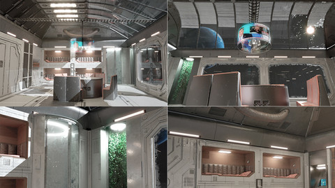 sci fi room 3d asset