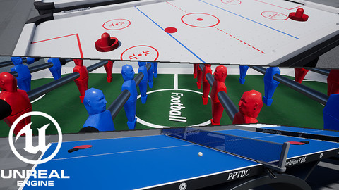 [UE4] Air Hockey, Football & Ping Pong - Table Games Pack