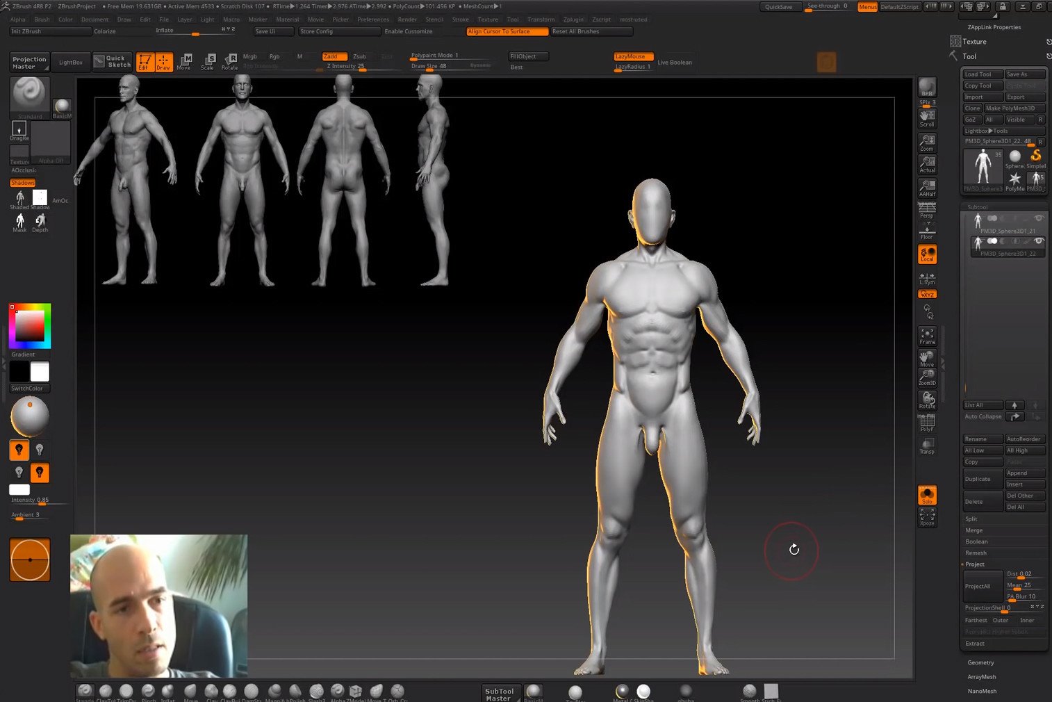 anatomy sculpting and zbrush bpr rendering