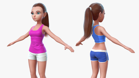 Cartoon Sport Girl